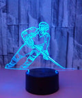 3D Hockey Night Light Player Lamp With 7 Color Changing LEDs Touch Control Desk Lamp For Kids Rooms And Hockey Fans Fun Gift For Boys And Men Who Love The Ice
