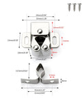 Five Pack Twin Roller Cabinet Door Catches With Screws For Home Furniture dimensions shown