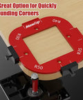 Rock Solid Aluminum Router Corner Radius Jig Set For Woodworking Eight Dead Accurate CNC Templates R10 To R50 on router table.