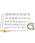 Durable Plastic Gear Kit With Pulleys Belts And Crown Gears For DIY Models And Robotics 75 Varieties Gear Set displayed