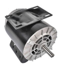 Heavy Duty 2HP Air Compressor Motor With 120 240V Single Phase Power Brings Bang For Your Buck Performance And Smooth Plug And Play Shop Floor Upgrade, side view showing mounting plate and shaft.