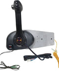 Outboard Remote Control Box With Concealed Side Mount Throttle No Key Switch For Mercury 8M0011213, black, front view