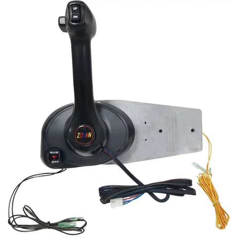 Outboard Remote Control Box With Concealed Side Mount Throttle No Key Switch For Mercury 8M0011213, black, front view