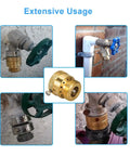 Two Pack Brass Vacuum Breaker Set With Three Quarter Inch Anti Siphon Hose Bib Valves For Garden Spigot And RV Hose Connection Backflow Preventers