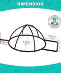 6 Pack Slat Wall Hat Display Racks for Vendors and Retail Stores, durable metal organizer, dimensions highlighted.