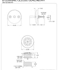 Technical schematic of Grid Tub Drain Kit In Brushed Brass With Universal Fit, Easy Install, Includes Strainer, Overflow Plate With Lever.