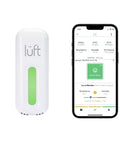 Lüft Indoor Air Quality Monitor With Radon VOCs CO2 Temperature Humidity And Pressure Portable Plug In Sensor with app interface