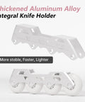 Thickened aluminum alloy bracket for high performance inline skates for adults and teens with ABEC 11 bearings pink unibody shell.