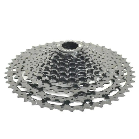Beefy Wide Ratio 10-Speed MTB Cassette 11-46T Black For Smooth Shifting, Durable Steel Build, 11-13-15-18-21-24-28-34-40-46T Cogs