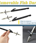 Beefed Up Fishing Darts For Slingshots Package D with barbed tips and removable heads for fishing and hunting slingshots.