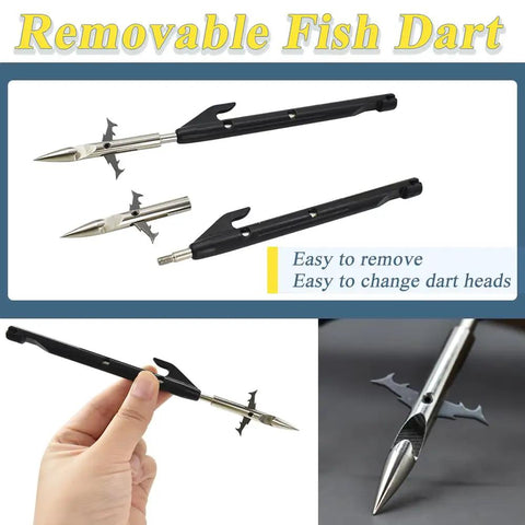 Beefed Up Fishing Darts For Slingshots Package D with barbed tips and removable heads for fishing and hunting slingshots.
