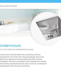 Undermount view, 30 Inch Single Bowl Stainless Steel Kitchen Sink 16 Gauge 304 Grade Extra Thick Durable Workhorse, installation focus.
