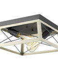 Briarwood Collection 2-Light Flush Mount Ceiling Light With Graphite Finish for Hallways Kitchens Bedrooms and Living Rooms