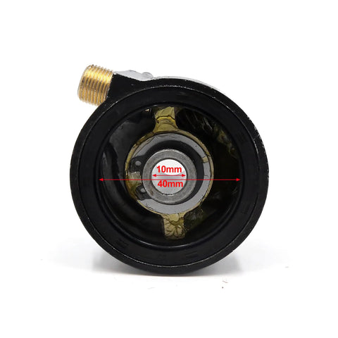 Front view of the Front Wheel Axle And Speedometer Drive Gear For Yamaha Jog Motorcycle Scooter Replacement Part with 10mm axle