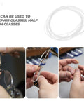 Eyewear Repair String For Glasses Nylon Thread Quick Adjustment installed on glasses frames for fixing and maintenance