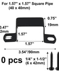 Heavy Duty 304 Stainless Steel Square Tube Clamps 10 Pack with dimensions for 1.57" square pipe and screws.