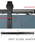 Two Pack Soft Close Barn Door Hardware Kit With Spring Buffer Damper Hole Free Design for Doors Up To 176 Lb Weight Capacity