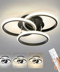 15.74 Inch Dimmable LED Flush Mount Ceiling Light With Remote Control 3000K To 6500K Three Color Dimming Circle Modern Chandelier