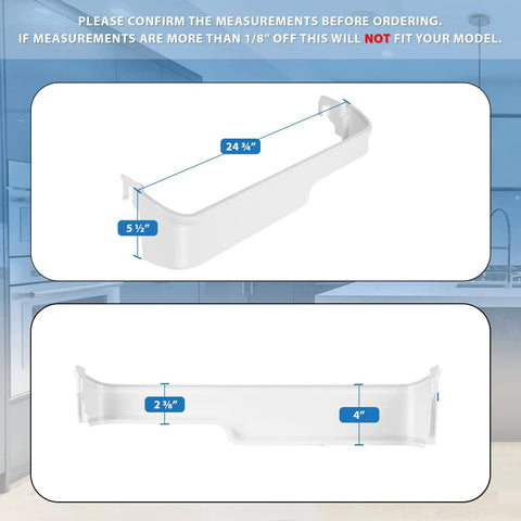 Beefed Up Door Bin Rack Replacement 240337901 For Frigidaire And Kenmore Refrigerators Durable Non OEM Part with dimensions.