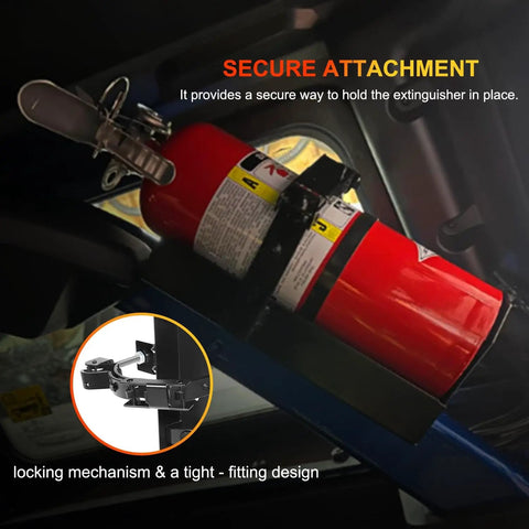 Rugged Fire Extinguisher Mount Kit for Cars Trucks Boats RVs and Garages Heavy Duty Bracket Fits 10lb Dry Chem or 5lb CO2
