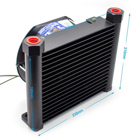 Heavy Duty Hydraulic Air Cooler for Oil Cooling and Heat Exchanger in Industrial Machines with dimensions 235mm x 210mm