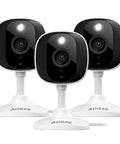 3-pack of 2K Indoor Outdoor Security Cameras Bundle for Home Surveillance, Pets, Baby, Elderly Monitoring, Color Night Vision, front view