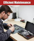 Technician using 40 Piece Ratchet Tool Kit For Home And Professional Use With Magnetic Bits Detachable T Handle on electronics