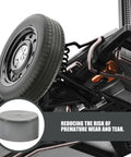4 Pack Trailer Hub Replacement Caps 1.98 Inch Rubber Bearing Dust Covers With Water Protection shown by tire hub illustration