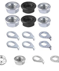 Bike Wheel Nut And Safety Washer Kit With Heavy Duty High Tensile Steel M8 M9.5 M10 Flanged Nuts And Washers, 24 Pieces