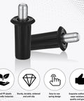 8 Piece Cabinet Door Repair Pins Set For Damper Replacement And Furniture Fittings, Spring Pins with black plastic construction