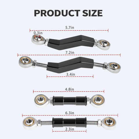 Harley Brake Lever And Shift Linkage Set For 2018 To 2025 Softail With Mid Controls Fits Fat Boy Heritage Classic Low Rider S Softail Slim Breakout Fat Bob Street Bob FXBBS FXLRS FXLRST FXRST FXST Black, 5.7in and 7.2in black linkage with Heim joints
