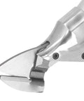 Close-up of Heavy Duty Cordless Electric Shears cutting edge, designed for snipping metal sheet fast and accurately.