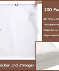 Heavy Duty Cold Brew Filter Bags 100 Count 16x20 Fine Mesh Disposable Brewing Bags For 5 Gallon Buckets And Commercial Coffee Systems Boss Grade For Cafes And Restaurants showing measurements and material features.