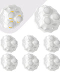 No Sweat Peel And Stick Appliance Casters 8 Pack Built Tough Ball Wheels top view showing white casters with smooth gliding wheels.