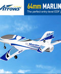 64mm Marlin EDF RC Jet Plane PNP For Adults High Speed Hobby RC Aircraft Lightweight White Foam Jet No Battery No Charger No Radio Included Great For Beginners And Experienced Pilots Seeking Fast Fun.