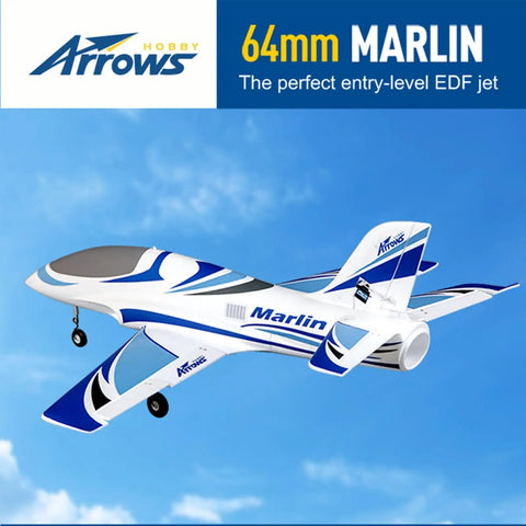 64mm Marlin EDF RC Jet Plane PNP For Adults High Speed Hobby RC Aircraft Lightweight White Foam Jet No Battery No Charger No Radio Included Great For Beginners And Experienced Pilots Seeking Fast Fun.