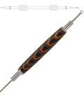 Chrome 2-In-1 Seam Ripper And Stiletto Woodturning Kit Set, PKSR4CH Units, detailed view of textured handle and metal tips.