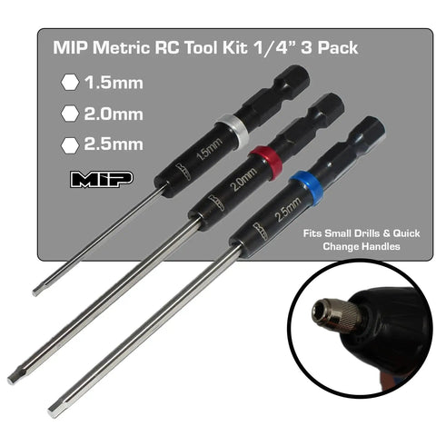 RC Hex Bit Set And Tool Kit 1.5mm 2.0mm 2.5mm Hex Head Allen Wrench Bits For Screwdrivers Electric Screw Guns And Power Drills