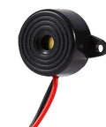 Close-up view of DC 3 To 24V Piezo Buzzer Alarm For Continuous Sound Active Piezo Transducer with 100mm cable and plug-and-play design.