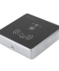 2D QR Access Control Card Reader And Barcode Scanner For Wiegand RS232 RS485 TTL with silver casing and touch panel design