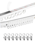 Self Adhesive Curtain Track System No Drill Damage Free Hanger Ceiling Or Wall Mount With Easy Install Rails For Room Dividers
