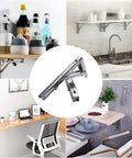Heavy Duty 12 Inch Folding Shelf Brackets Stainless Steel Collapsible Shelf Brackets used in kitchen and office setups