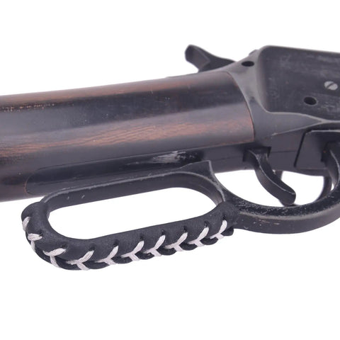 Cowhide Leather Lever Wrap Set for Lever Action Rifles and Shotguns, 3.5 Inch, Dual Color Brown and Black, Rugged Veg Tanned