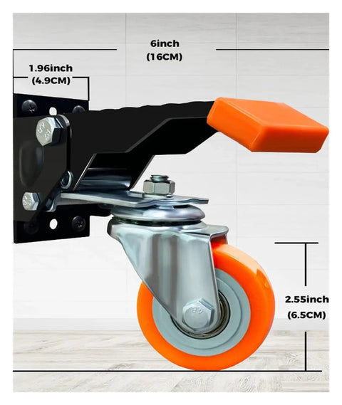 Heavy Duty 2.5 Inch Swivel Casters Set Of 4 For Industrial Workbenches with lift and lock foot pedal and side mount