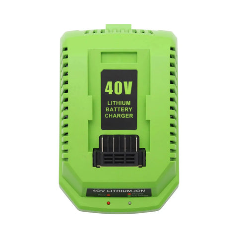 40V Battery Charger For Greenworks Compatible 2A Fast Charge With LED Indicator Works With 29482 29462 29472 29252 20202 22262 2901319 2938302 BAF702 L300 BAF704 BAF705 And More