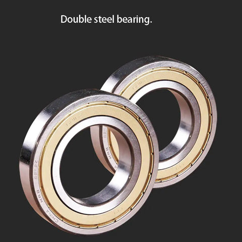 Double steel bearings with a polished finish, designed for smooth rotation and durability in various applications.