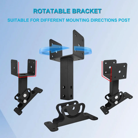 Three Piece Roof Riser Brackets Kit For Pergola And Gazebo Beefy Heavy Duty 3-1/2 Inch Saddle Mounts Black Powder Coated Stainless Steel Outdoor Wood Post Roof Brackets