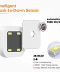 Front view of Sujeet wall-plug night light with dusk-to-dawn sensor and warm white LEDs.