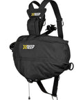 Stealth 2.0 Classic Sidemount Scuba Diving BCD with weight management system and spine weight pocket in black, side view