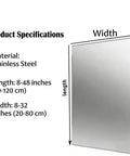 Heavy Duty Magnetic Heat Shield Mat Self Adhesive For Kitchen Setup Custom Cut Fireproof Aluminum Insulation Panel showing stainless steel specs.